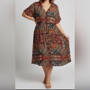 TRIBAL jeans midi dress size small